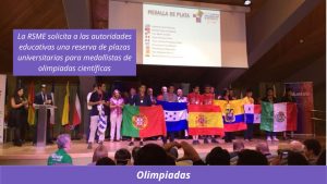 La Real Sociedad Matemática Española solicita a las autoridades educativas una reserva de plazas universitarias para estudiantes destacados en olimpiadas científicas